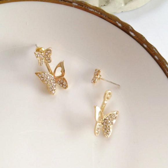 💕Last One 💙Duo Butterfly Earrings - Picture 3 of 8